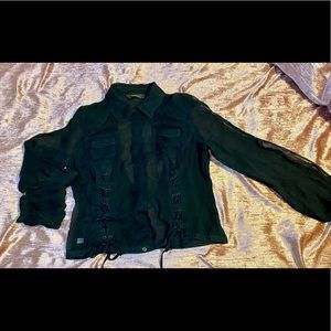 Express- Sheer Silk button down.